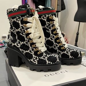Gucci GG tweet ankle boots